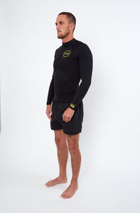 Bronte Series 1.5mm Wetsuit Top - Black Neoprene, Yellow Logo