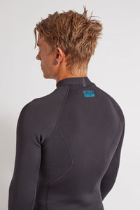 Bronte Series 1.5mm Wetsuit Top - Black Neoprene, Blue Logo